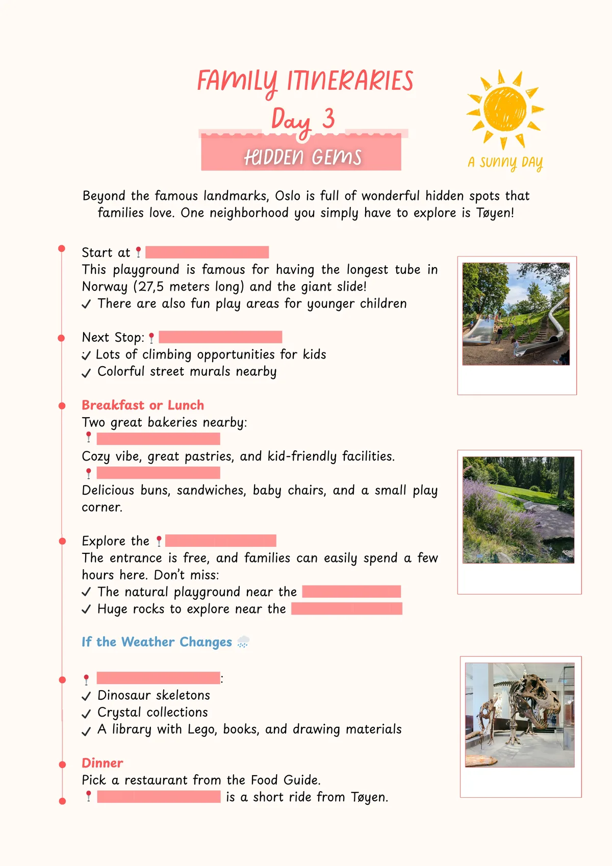 Sample itinerary from the Oslo Family Guide — Day 3: Hidden Gems